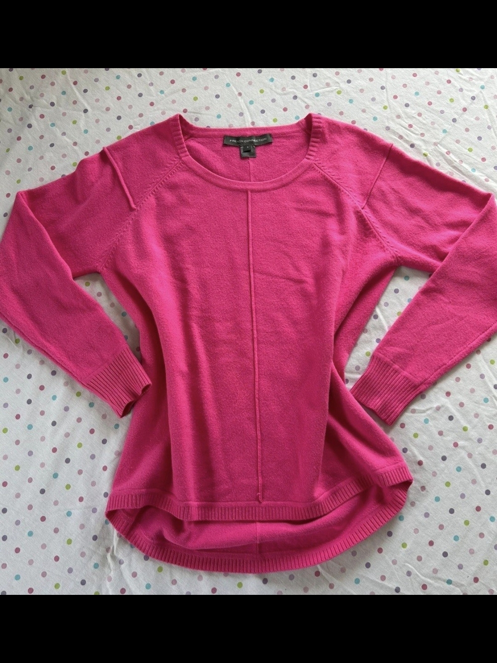 French Connection Hot Pink Lightweight Long Sleeve Pullover